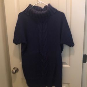 Short sleeve cowl neck sweater